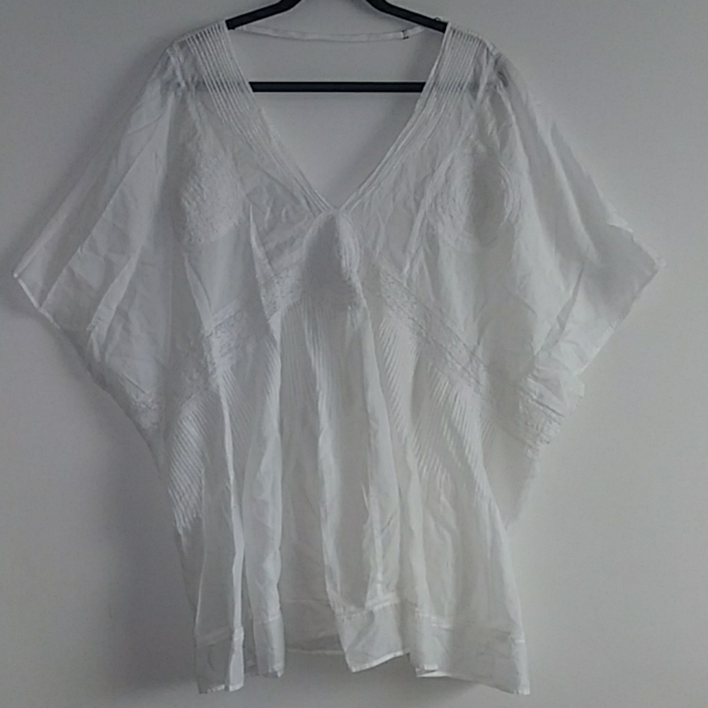 White V-Neck Women’s Tunic Top